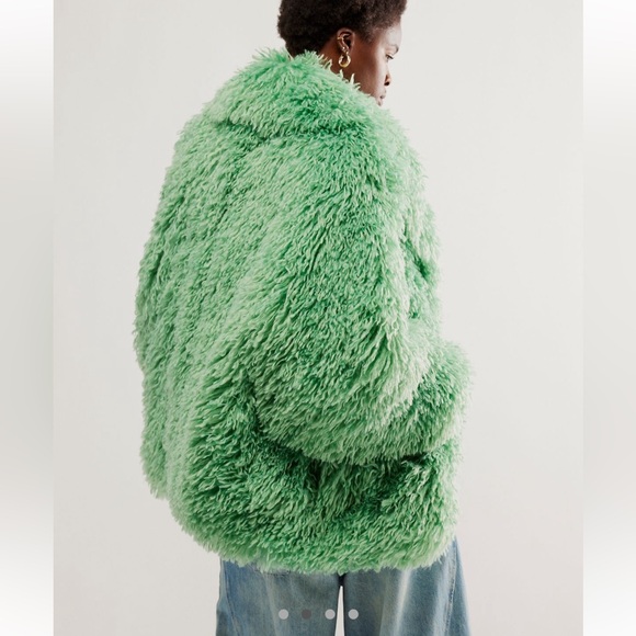 Free People Granite Green Faux Fur Jacket - Picture 2 of 3